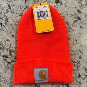 Carhartt Bright Neon Orange knit Beanie -Toddler Model AH8905